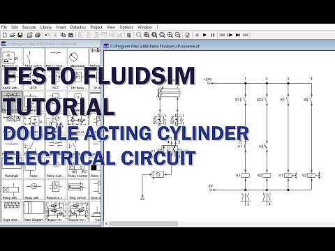 Festo FluidSIM Tutorial (Double Acting Cylinder Electrical Circuit)