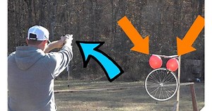 Incredible Spinning Trick Shot with 60 Year-Old Classic 22 Pistol