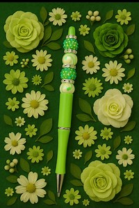 Stylos décoratifs avec perles, couleur vert pomme. - Etsy France