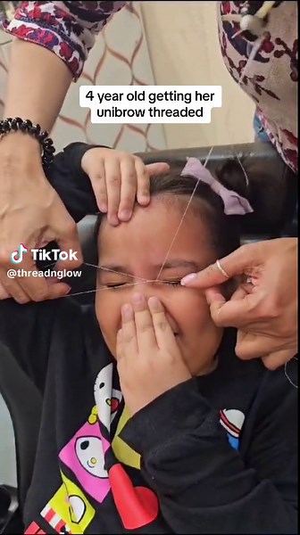 4-Year-Old Eyebrow Threading Experience