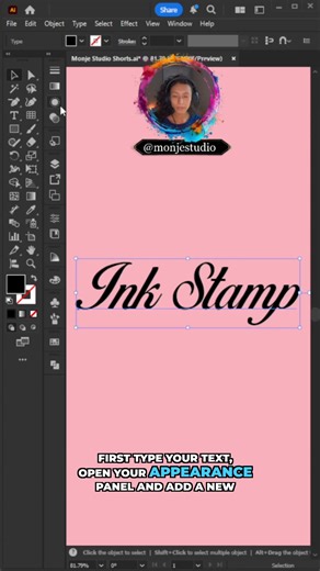 Master the Ink Stamp Text Effect in Illustrator! ✨ Unlock this unique design style and elevate your graphics. #viral #adobeillustrator #illustratortutorials #illustratortutorials #graphicdesign #adobehowto #monjestudio #monjestudiotutorials #design #graphicdesigner #beginner #howto #foryou #illustratortexteffects #inkstampeffect #illustratorinkstamptexteffect