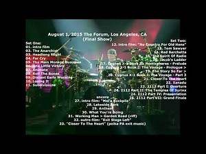 Rush Live August 1, 2015 The Forum, Los Angeles, CA