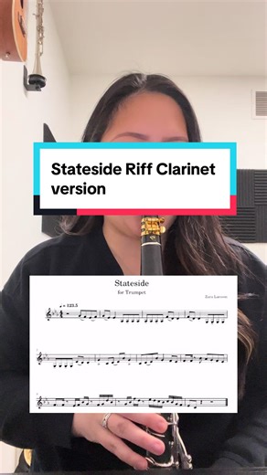 Just recently saw this riff trend on sax and trumpet and figured I’d try it on clarinet! I don’t remember which trumpet creator I had screenshotted the music from so I’m sorry!! I will tag in the comments if I find it #stateside #zaralarsson #clarinet #fyp #statesideriff
