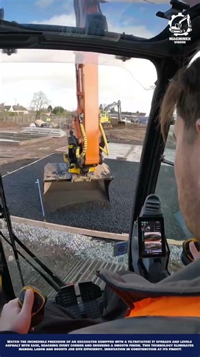 Excavator Asphalt Spreading Machine Work for Construction Site Base and Leveling
