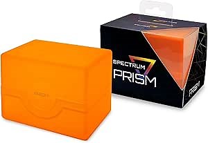 BCW Spectrum Prism Deck Case - Sunset Orange - 1 ct | Secure Snap Closure Card Deck Case | Fits 100 Double-Sleeved Cards | Trading Card Deck Storage Ideal for Magic the Gathering, Pokemon, and More