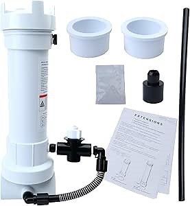 R171096 Upgraded 320 Pool Chlorinator Automatic Chlorine/Bromine Inline Feeder Compatible with Rainbow 320 Chlorinator, Complete Accessories for Various Online and Offline Pools and spa Centers