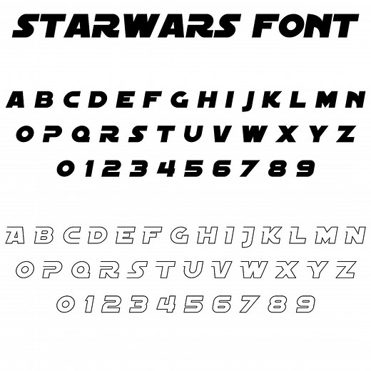 Star Wars Font TTF OTF, Alphabet Letters and Numbers, Digital Star Wars Font for Cricut and Print, Instant Download Font File - Etsy