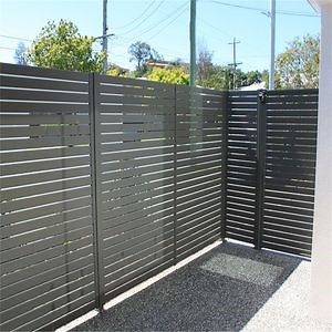 [Hot Item] Metal Powder Coated Garden Fence Decorative Privacy Screen Panel Aluminum Horizontal Slat Fencing