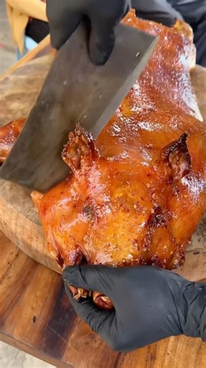 ASMR food | Cutting a Crispy Roasted Pig – Juicy Meat & Crunchy Skin # food