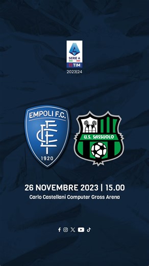 3.2K views · 47 reactions | ⚽ MATCHDAY  Sassuolo  #CarloCastellani #ComputerGrossArena  Ore 15.00  #SerieA  #Dazn | Empoli FC | Facebook