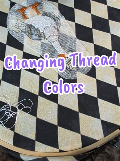 How I quickly change thread colors mid project #embroidery #handembroidery