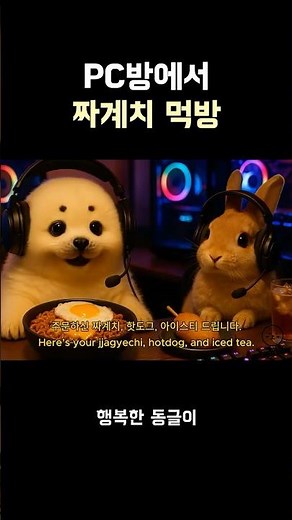 PC방에서 짜계치 먹방(PC Bang Jjagae-chi Mukbang) #pc방먹방 #피시방먹방 #ai먹방