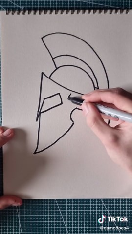 Easy Spartan Helmet Drawing Tutorial