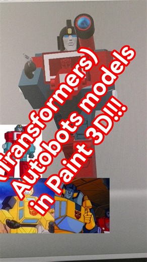 🤫🤫🤫Transformers Autobot models from G1 in Paint 3d!! #transformers#autobots#painting#paint3d