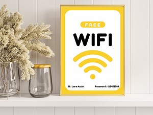 Printable Free Wifi Password Sign, Editable Wifi Sign, Instant Download Wifi Sign, PDF Wifi Sign, Wifi Sign for Shop, Wifi Sign for Cafe - Etsy Canada