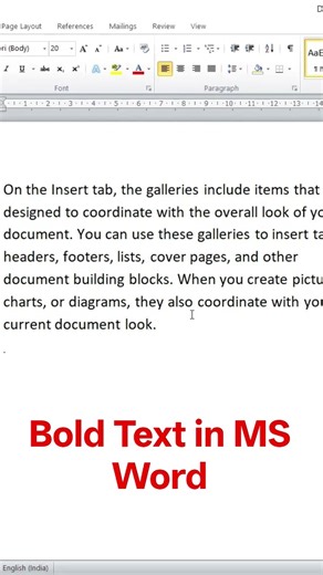 How to make Text Bold in MS Word Shortcut Keys| Bold text #bold #textbold #boldshorts #shortcutkeys