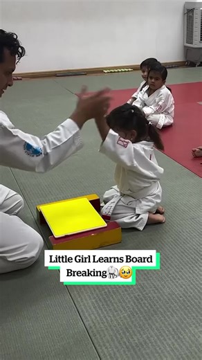 Little Girl Learns Board Breaking 🥋🥹