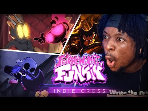 INSANE FNF INDIE CROSS FIGHTS REACTION