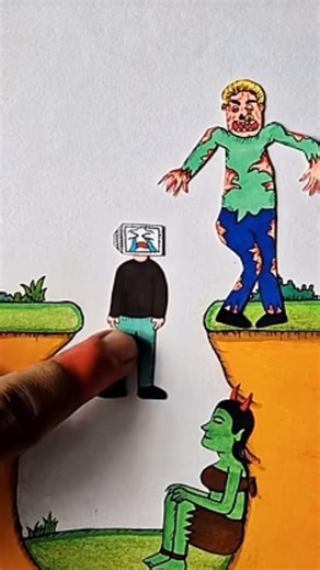 EVil zombie attack #artsandcraftwithwaseem #trendingshorts