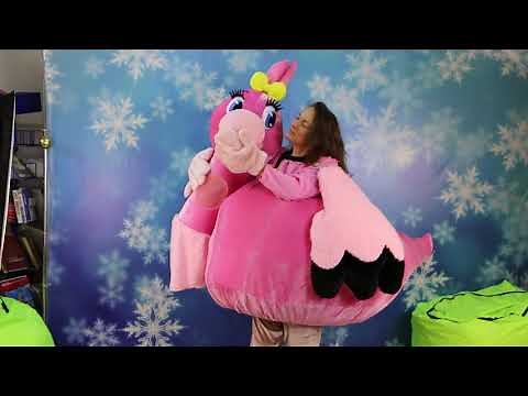 Flamingo mascot costume suit up video | Anstasia Mascots