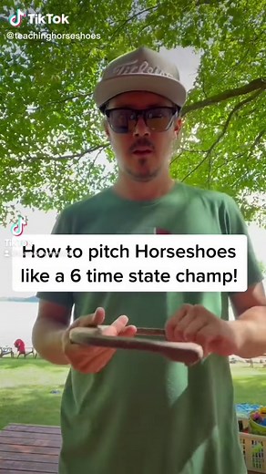 This is how you learn to throw horseshoes! Dont just go back to 40’ and start chuckin the shoes! Learn a style and how to control the shoe before stepping back to your regulation distance! Work your way back as you learn to contril the shoe! Follow for more Horseshoe throwing tips! #horseshoes #teachinghorseshoes #tiktok #bags #horseshoesoverbags #cornhole #ringers #trending #answer #mgshpa #nhpa #howto #followformorevideo #followfortips