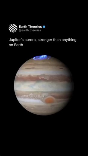 Earth Theories | Hubble captured a massive aurora blazing over Jupiter’s pole, powered by the planet’s intense magnetic field and charged particles racing... | Instagram