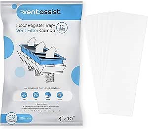 Premium Air Vent Filters for Home - 4" x 10" MERV 8 Electrostatic Floor Vent Filters That Trap Dust, Dirt, Smoke, Pollen, Hair - 90 Day Filtration (12 Pack)