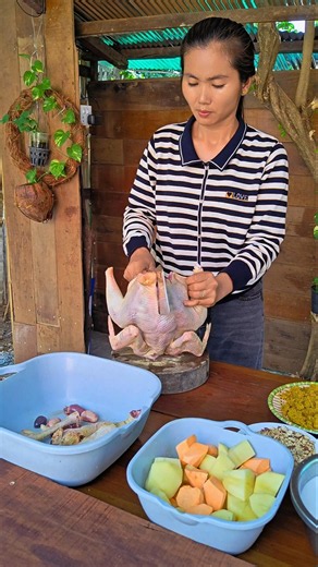 Slow Life #10 – Homemade Chicken Kari with Khmer Noodle #cooking #food #curry #noodles #ricenoodles