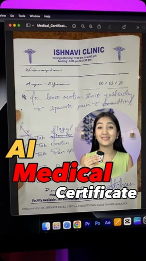 Yashika Gupta | Ai | Tech on Instagram: "Comment “Link” ✅ Realistic Medical Certificate using this website for free 😱 medical certificate template, medical certificate design, how to make medical certificate online, certificate design websites, realistic document design, Canva certificate tutorial, graphic design for beginners, medical certificate format, free certificate maker, educational document design, certificate template online, how to create certificates, professional certificate layout