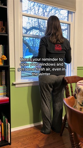 Anyone else do this? 🪟❄️🦠 Even for just 5-15 minutes, burping your house (aka briefly opening the windows) can improve air quality, helps remove irritants, and lowers germ buildup