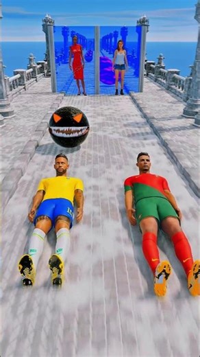 Neymar vs Ronaldo GTA V New Kiss or Save Run Funny Epic Challenge!