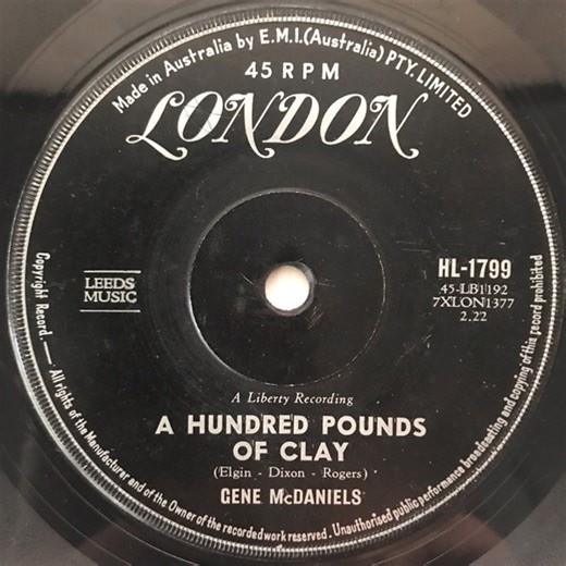 Gene McDaniels - A Hundred Pounds Of Clay