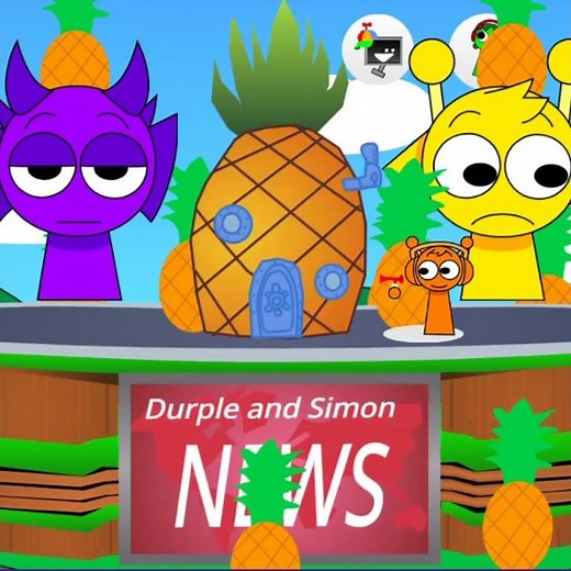 SpongeBob Pineapples 🍍 | Sprunki: Talking Simon & Durple News PYRAMIXED #shorts