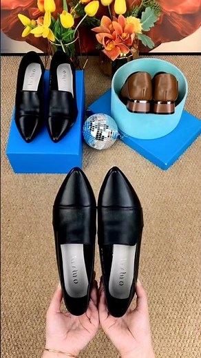 Black Pointed Toe Slip-On Loafers Office Style #loafers #fashion #shortsfeed