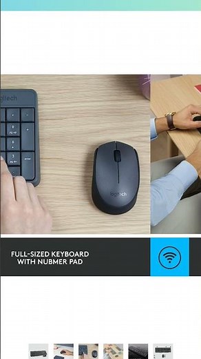 Logitech MK235 Wireless Keyboard and Mouse Combo for Windows, 2.4 GHz Wireless Unifying USB Receiver