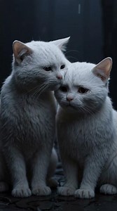 “Two White Cats Cry Together 💔 Liquid Tears That Say Everything”