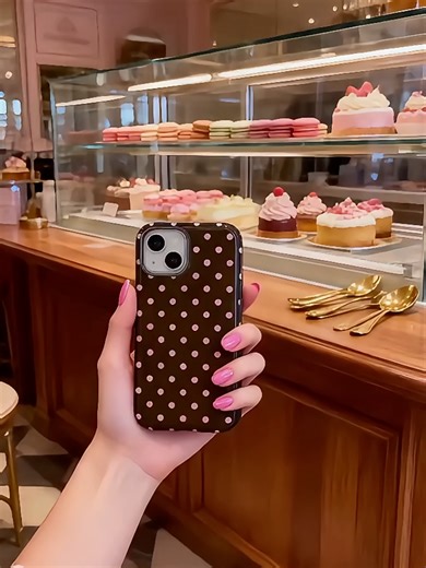 The cute polka dot pattern phone case, with its double-layer design, is highly shockproof and drop-resistant, effectively protecting your phone#iphone #iphonecase #case #tiktokshop #dot
