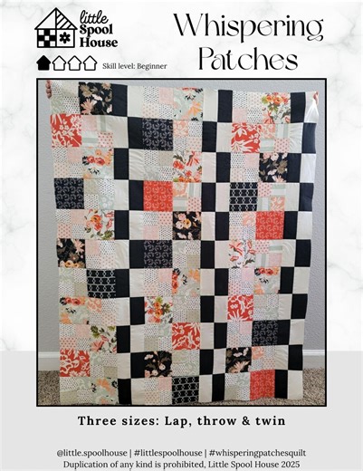 Whispering Patches, Beginner Friendly Quilt Pattern, Multiple Sizes, Pdf Download - Etsy