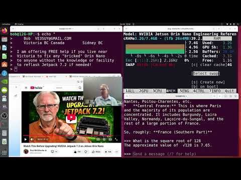 Orin Nano video from VE3SUY. Reference to Paul McWhorter videos.