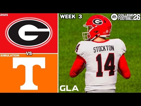 Georgia vs. Tennessee | Week 3 Simulation | CFB 26 PS5 Gameplay