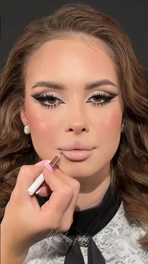 simple and soft makeup tutorial 🔥wing eyeliner tutorial ✨nude lipstick #shortsfeed #softglamlook