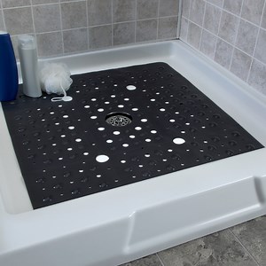 SlipX Solutions 27 x 27 Extra Large Square Shower Mat in Black - Walmart.com