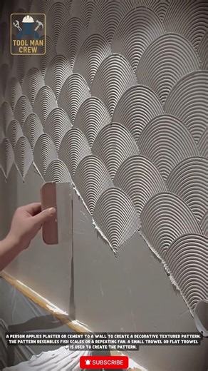 A small shovel or spatula to form a repeating fan or fish scale pattern on the wall motif #tools
