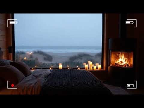 Cozy Cabin in Heavy Rain & Ocean View: Deep Sleep and Relaxation 🌊 #CozyAmbiance