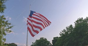 American Flag Flapping in the wind.