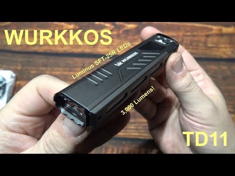 WURKKOS TD11 Flashlight Kit Review! (3,000 Lumens, OLED Display, Dual Luminus SFT-25R & RGB LEDs!)
