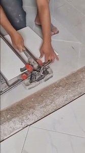 Easy ceramic tile cutting process using a manual tile cutter #viral #constructionchannel #interior