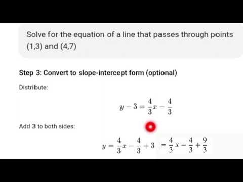 Finding the Equation of a Line Given Two Points