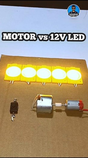 Mini Coreless Motor vs 12V LED 😱 | Shocking Experiment | Sourav Motor Lab