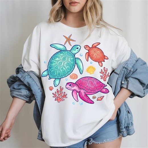 Sea Turtle PNG, Ocean Animals Clipart, Kids Turtle Illustration, Underwater Life, Printable Digital Download - Etsy